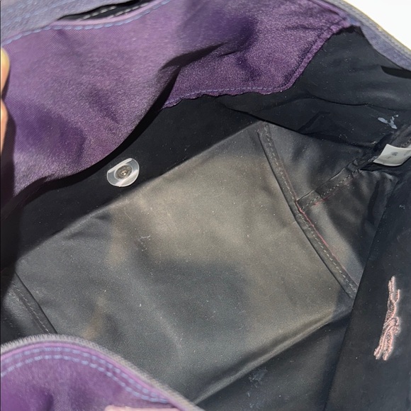 Authentic Longchamp Deep Purple Tote with Signature Leather Trim - Picture 8 of 15